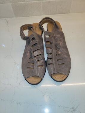 Comfortiva faye heeled strappy sandals comfortiva Metallic taupe Leather